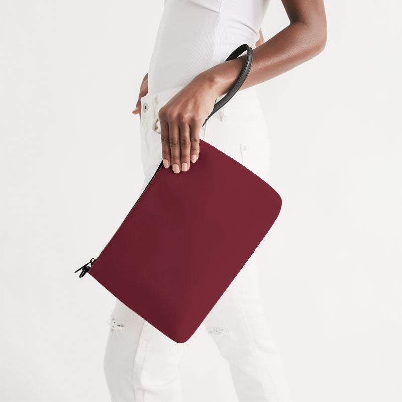Dark Muted Red Zip Pouch (RPI2-MU-DA) - Side Holding
