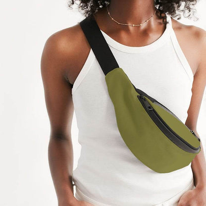 Dark Muted Yellow Belt Bag (LY2-MU-DA) - Woman Front CloseUp