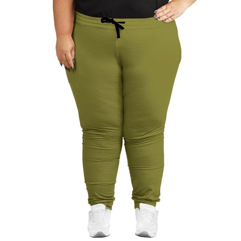 Dark Muted Yellow Joggers PLUS (LY2-MU-DA) - Woman Front PLUS