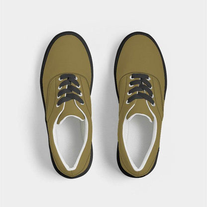 Dark Muted Yellow Men's Canvas Sneakers (Y-MU-DA) - Top