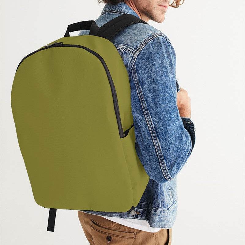 Dark Muted Yellow Waterproof Backpack (LY2-MU-DA) - Man CloseUp