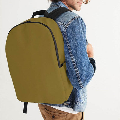 Dark Muted Yellow Waterproof Backpack (Y-MU-DA) - Man CloseUp