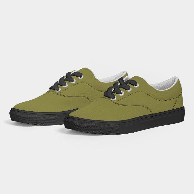Dark Muted Yellow Women's Canvas Sneakers (LY2-MU-DA) - Side 3
