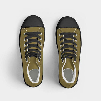 Dark Muted Yellow Women's High-Top Canvas Sneakers (Y-MU-DA) - Top