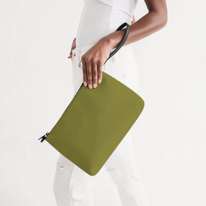 Dark Muted Yellow Zip Pouch (LY2-MU-DA) - Side Holding