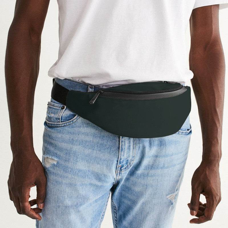 Dark Neutral Blue-Green Belt Bag (BG-NE-DA) - Man Front CloseUp