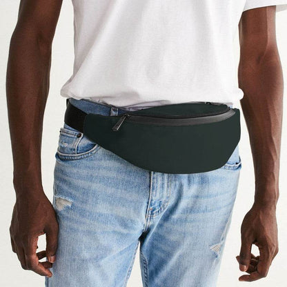 Dark Neutral Blue-Green Belt Bag (BG-NE-DA) - Man Front CloseUp