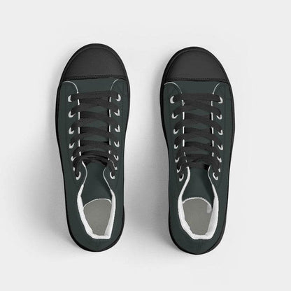 Dark Neutral Blue-Green Women's High-Top Canvas Sneakers (BG-NE-DA) - Top