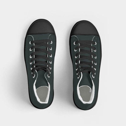 Dark Neutral Blue-Green Women's High-Top Canvas Sneakers (CBG2-NE-DA) - Top