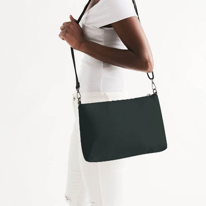 Dark Neutral Blue-Green Zip Pouch (BG-NE-DA) - Side CloseUp