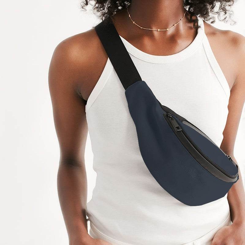 Dark Neutral Blue Belt Bag (IB2-NE-DA) - Woman Front CloseUp
