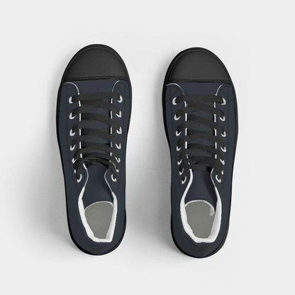 Dark Neutral Blue Women's High-Top Canvas Sneakers (IB2-NE-DA) - Top