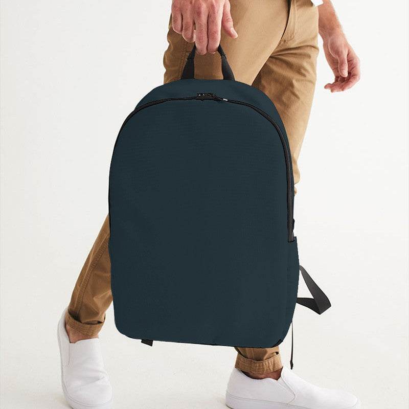 Dark Neutral Cyan Waterproof Backpack (BC2-NE-DA) - Man Holding CloseUp