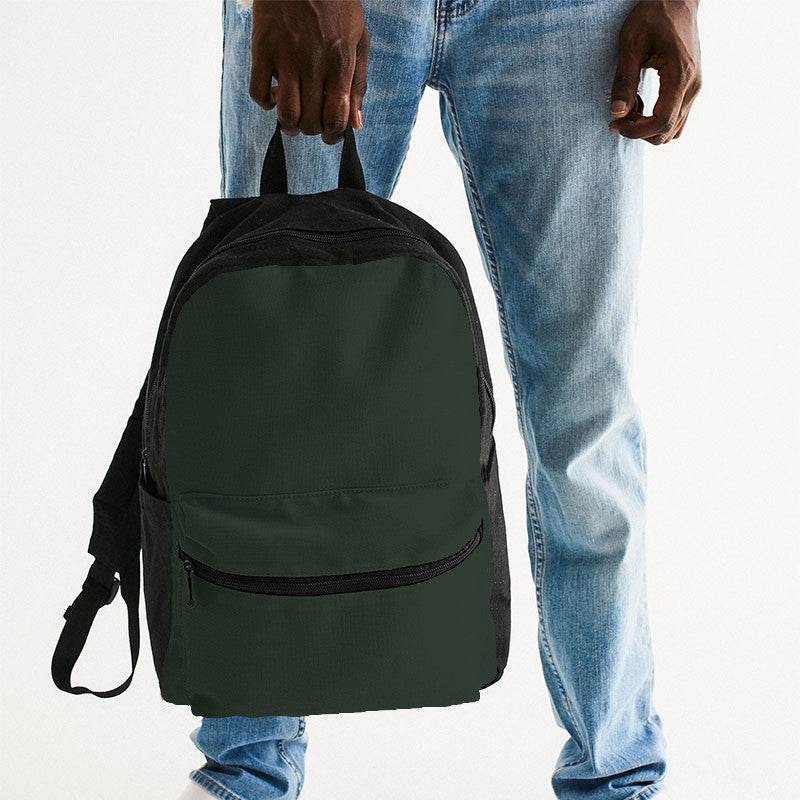 Dark Neutral Green Canvas Backpack (G-NE-DA) - Man Holding