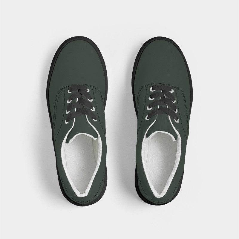 Dark Neutral Green Men's Canvas Sneakers (G-NE-DA) - Top