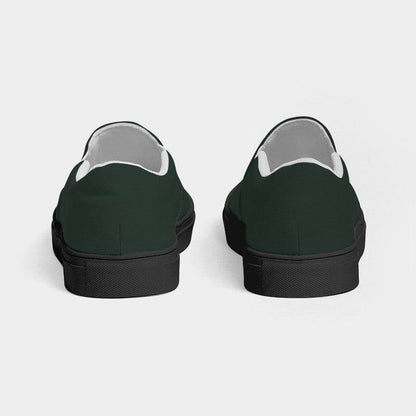 Dark Neutral Green Men's Slip-On Canvas Sneakers (BGG2-NE-DA) - Back