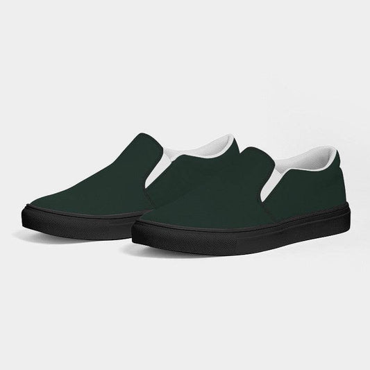 Dark Neutral Green Men's Slip-On Canvas Sneakers (BGG2-NE-DA) - Side 3