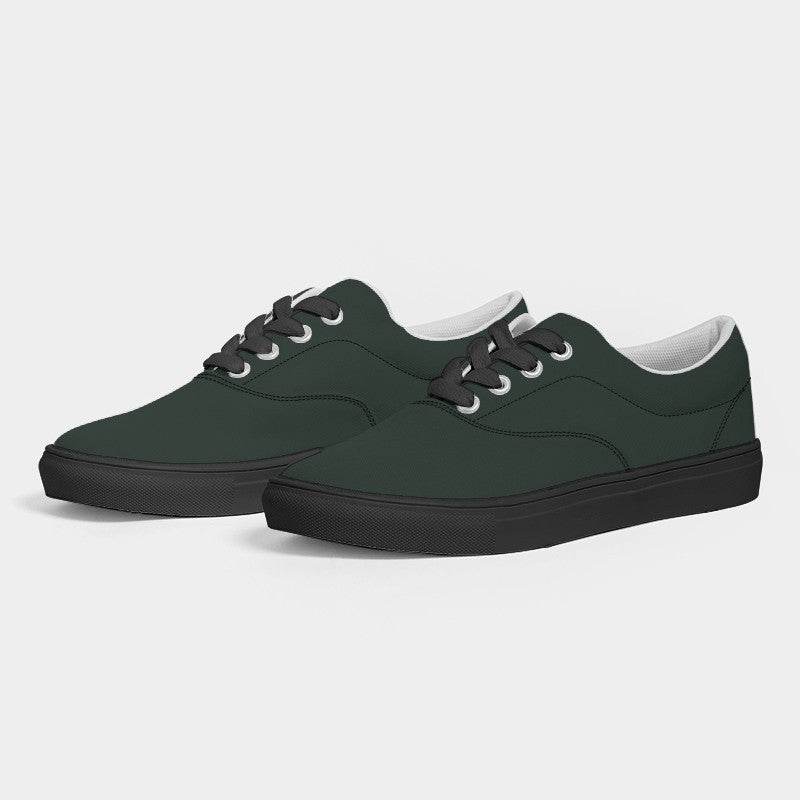 Dark Neutral Green Women's Canvas Sneakers (BGG2-NE-DA) - Side 3