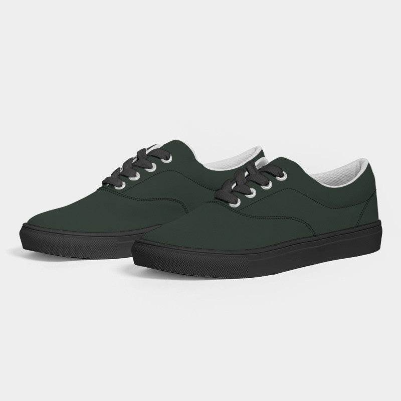 Dark Neutral Green Women's Canvas Sneakers (G-NE-DA) - Side 3