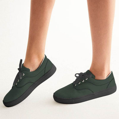 Dark Neutral Green Women's Canvas Sneakers (G-NE-DA) - Woman CloseUp