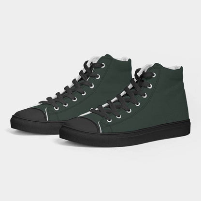 Dark Neutral Green Women's High-Top Canvas Sneakers (BGG2-NE-DA) - Side 3