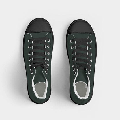 Dark Neutral Green Women's High-Top Canvas Sneakers (BGG2-NE-DA) - Top