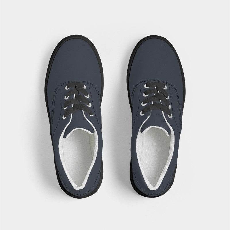 Dark Neutral Indigo Men's Canvas Sneakers (I-NE-DA) - Top