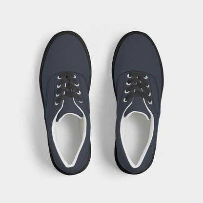 Dark Neutral Indigo Men's Canvas Sneakers (I-NE-DA) - Top