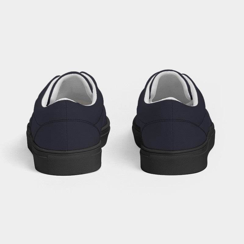 Dark Neutral Indigo Men's Canvas Sneakers (PUI2-NE-DA) - Back