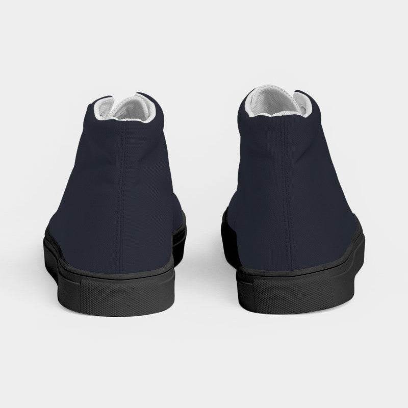 Dark Neutral Indigo Women's High-Top Canvas Sneakers (I-NE-DA) - Back