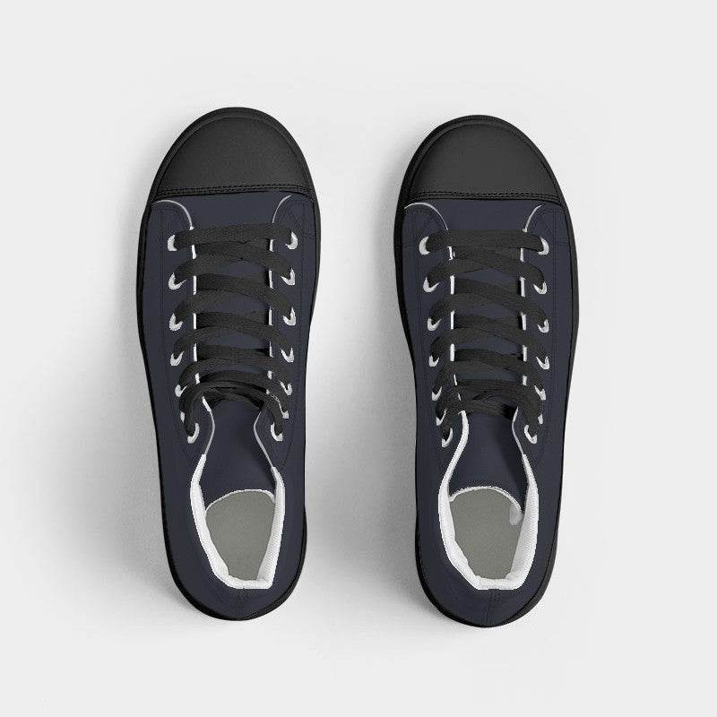 Dark Neutral Indigo Women's High-Top Canvas Sneakers (I-NE-DA) - Top