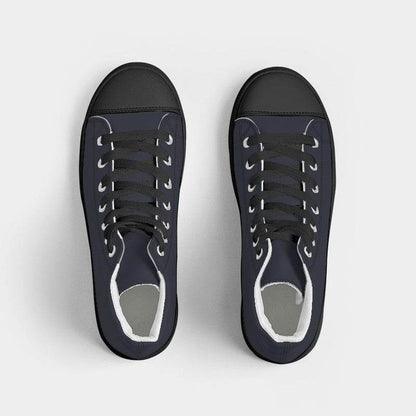 Dark Neutral Indigo Women's High-Top Canvas Sneakers (I-NE-DA) - Top