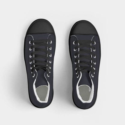 Dark Neutral Indigo Women's High-Top Canvas Sneakers (PUI2-NE-DA) - Top