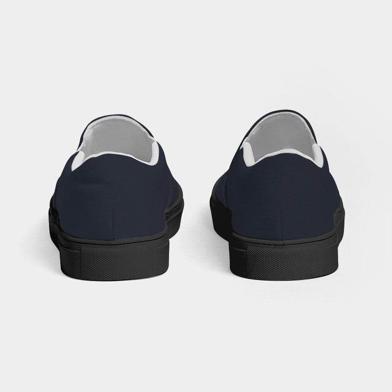 Dark Neutral Indigo Women's Slip-On Canvas Sneakers (I-NE-DA) - Back
