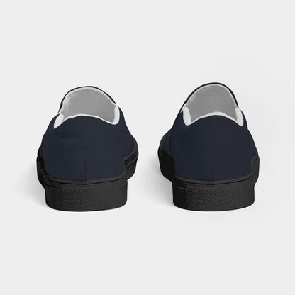 Dark Neutral Indigo Women's Slip-On Canvas Sneakers (I-NE-DA) - Back