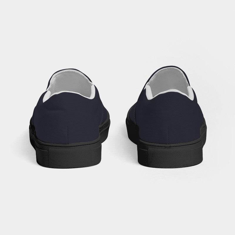 Dark Neutral Indigo Women's Slip-On Canvas Sneakers (PUI2-NE-DA) - Back