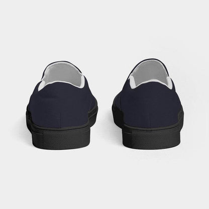 Dark Neutral Indigo Women's Slip-On Canvas Sneakers (PUI2-NE-DA) - Back