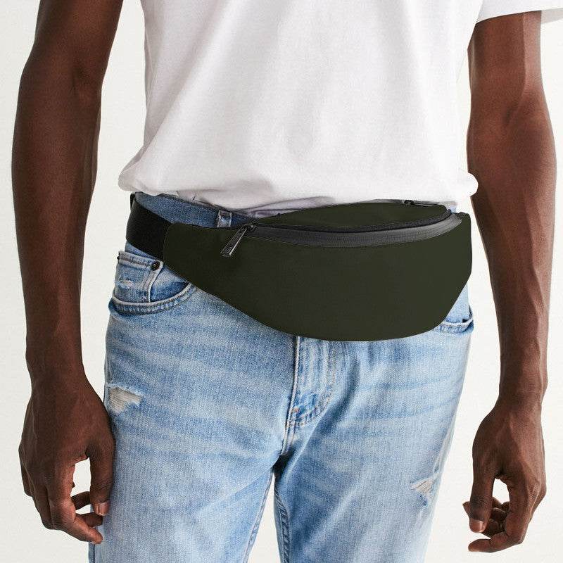Dark Neutral Lime Belt Bag (L-NE-DA) - Man Front CloseUp