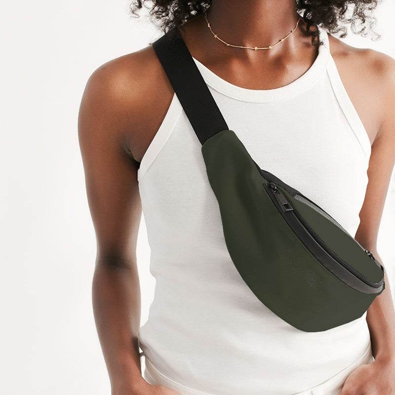 Dark Neutral Lime Belt Bag (L-NE-DA) - Woman Front CloseUp