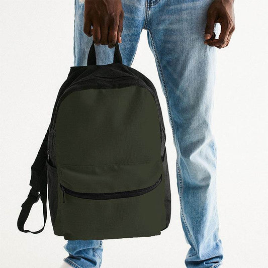 Dark Neutral Lime Canvas Backpack (L-NE-DA) - Man Holding