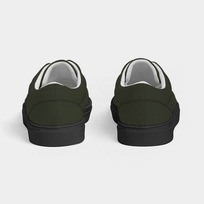 Dark Neutral Lime Men's Canvas Sneakers (L-NE-DA) - Back