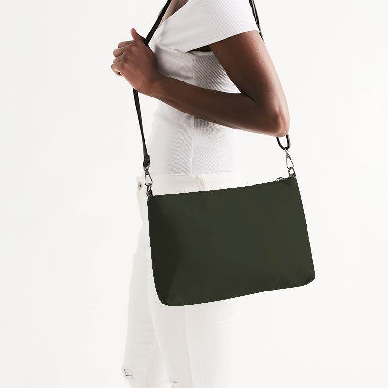 Dark Neutral Lime Zip Pouch (L-NE-DA) - Side CloseUp