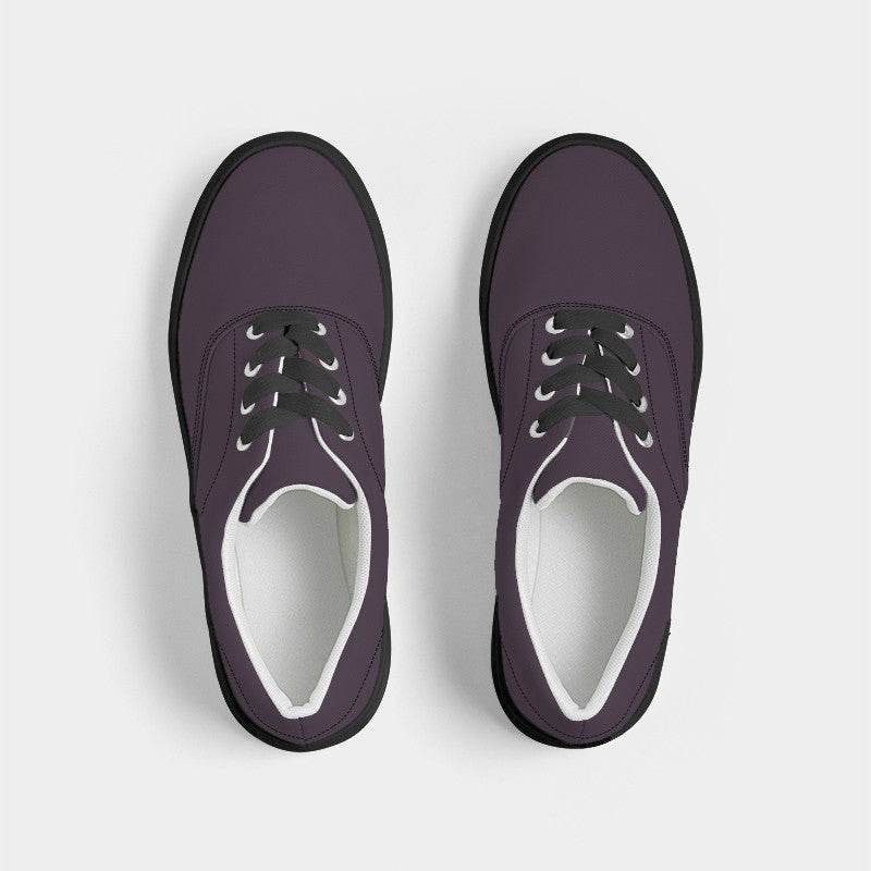 Dark Neutral Magenta Men's Canvas Sneakers (M-NE-DA) - Top