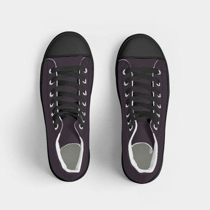 Dark Neutral Magenta Women's High-Top Canvas Sneakers (M-NE-DA) - Top