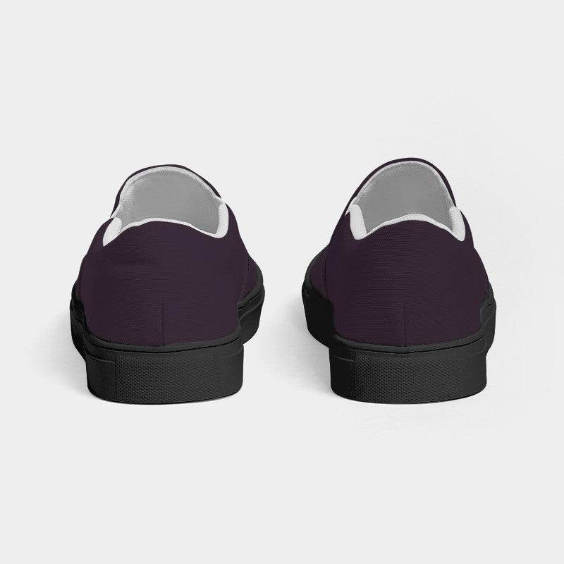 Dark Neutral Magenta Women's Slip-On Canvas Sneakers (M-NE-DA) - Back