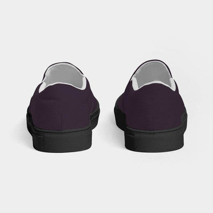 Dark Neutral Magenta Women's Slip-On Canvas Sneakers (M-NE-DA) - Back