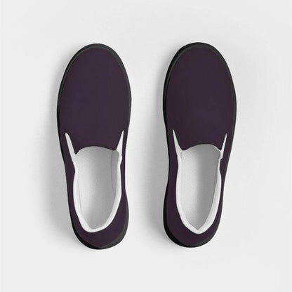 Dark Neutral Magenta Women's Slip-On Canvas Sneakers (M-NE-DA) - Top
