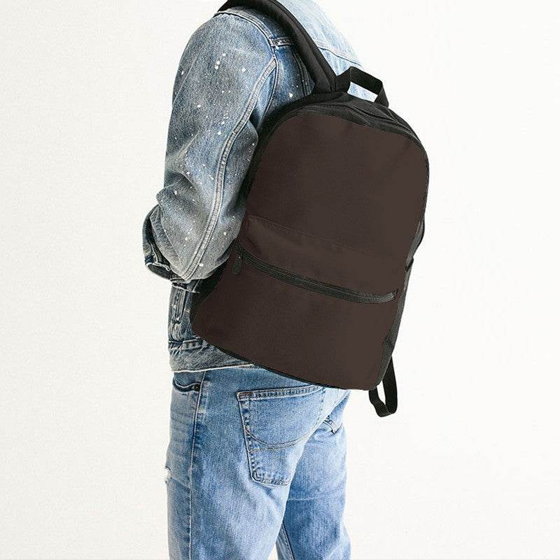Dark Neutral Orange Canvas Backpack (OR2-NE-DA) - Man Back CloseUp