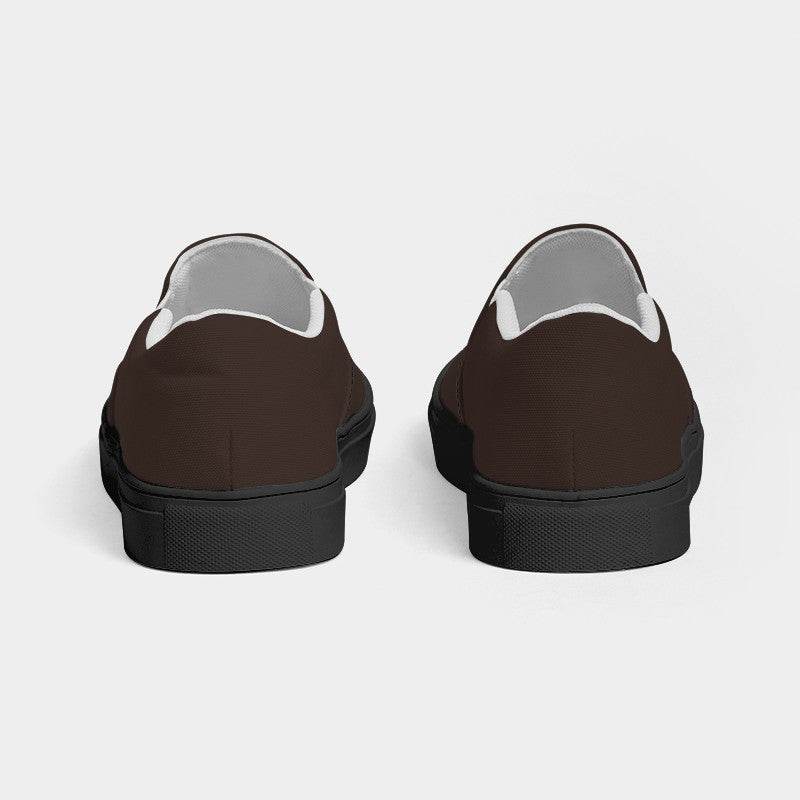 Dark Neutral Orange Women's Slip-On Canvas Sneakers (OR2-NE-DA) - Back
