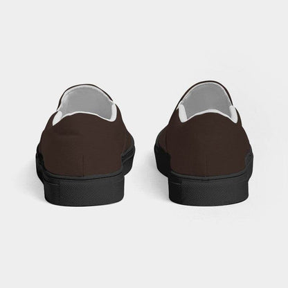 Dark Neutral Orange Women's Slip-On Canvas Sneakers (OR2-NE-DA) - Back